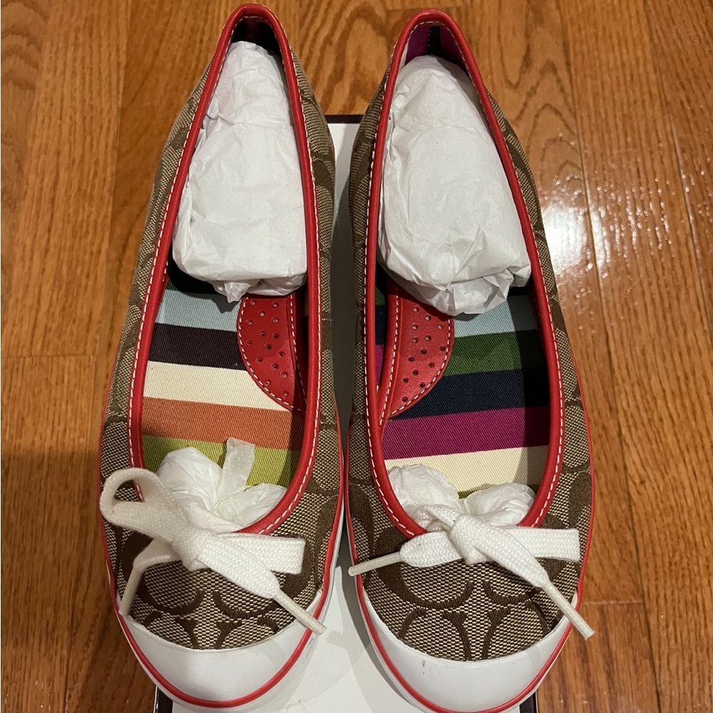 Coach Melisa Logo Bow Skimmer Flats (Size 5.0 US)